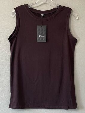 FICERD Woman’s Sleeveless Crewneck Tank Plum SZ S Athletic Wear